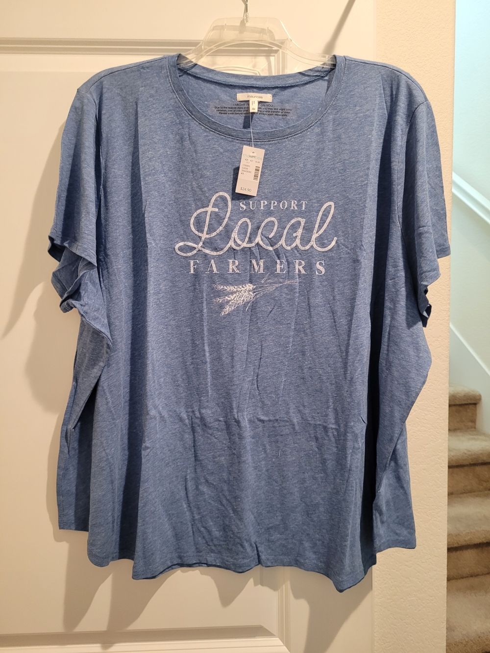 Maurices Light Blue Graphic Tee - NWT 4x
